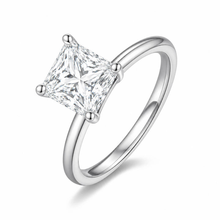 18K gold princess lab grown diamond engagement ring