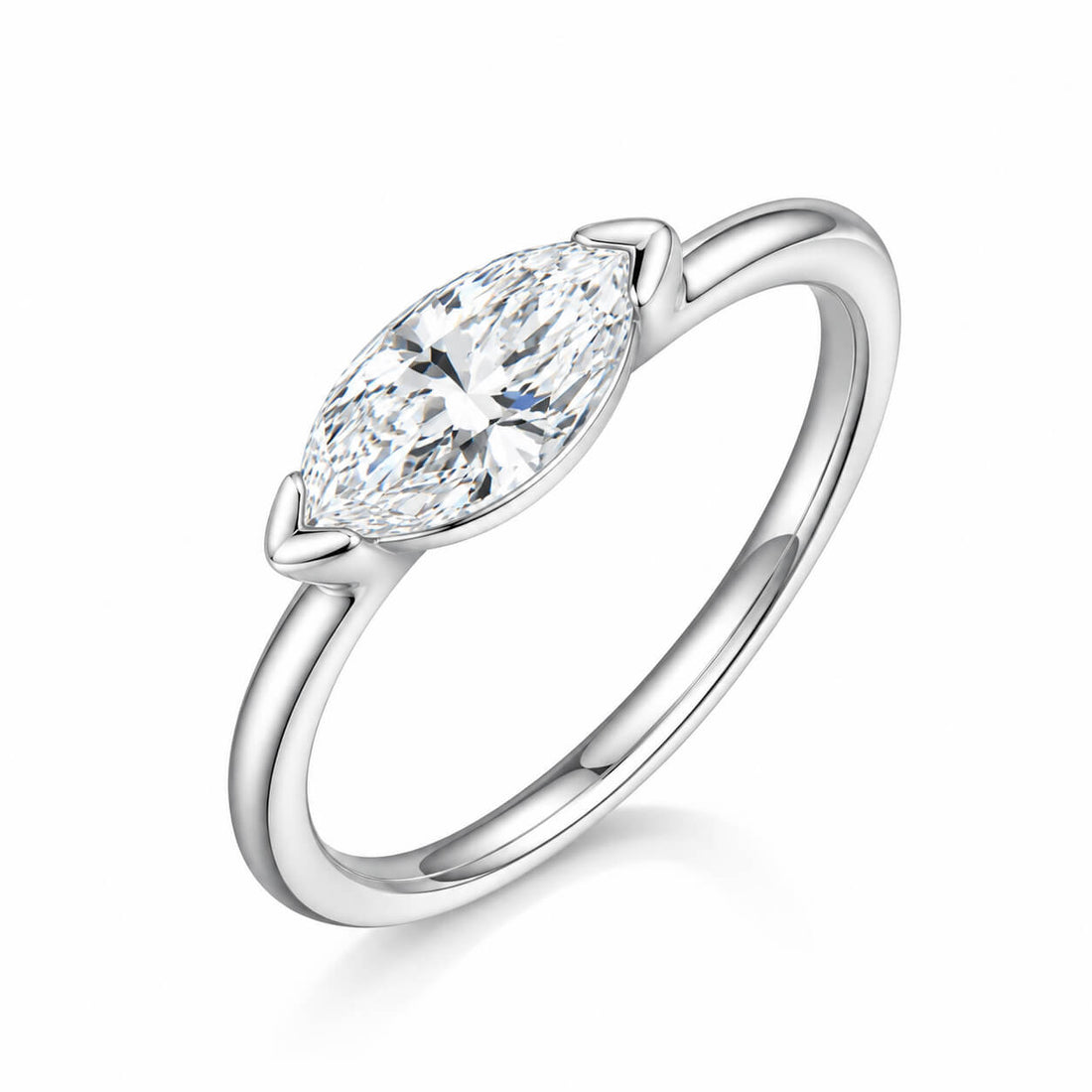 Marquise cut lab grown diamond engagement ring
