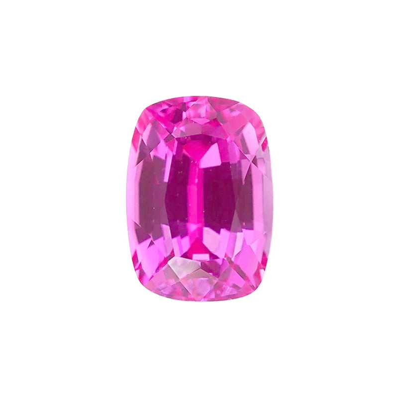 Antique Cushion Cut Lab Grown Hot Pink Sapphire