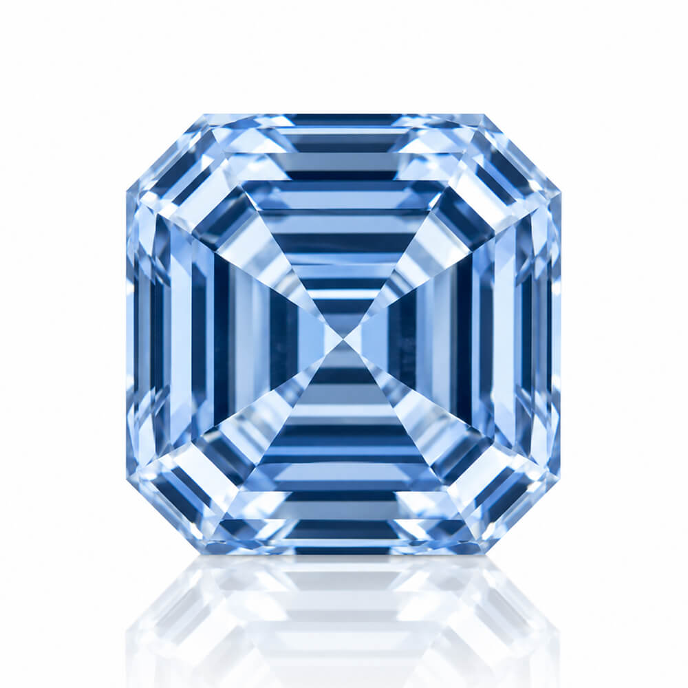 2.03ct VS1 Asscher Cut Lab Grown Blue Diamond