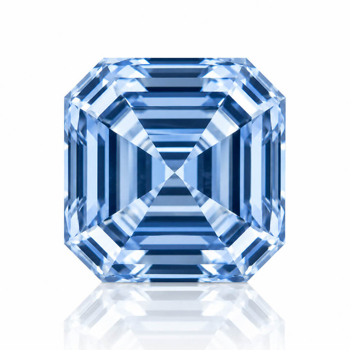 2.15ct VVS2 Asscher Cut Lab Grown Blue Diamond