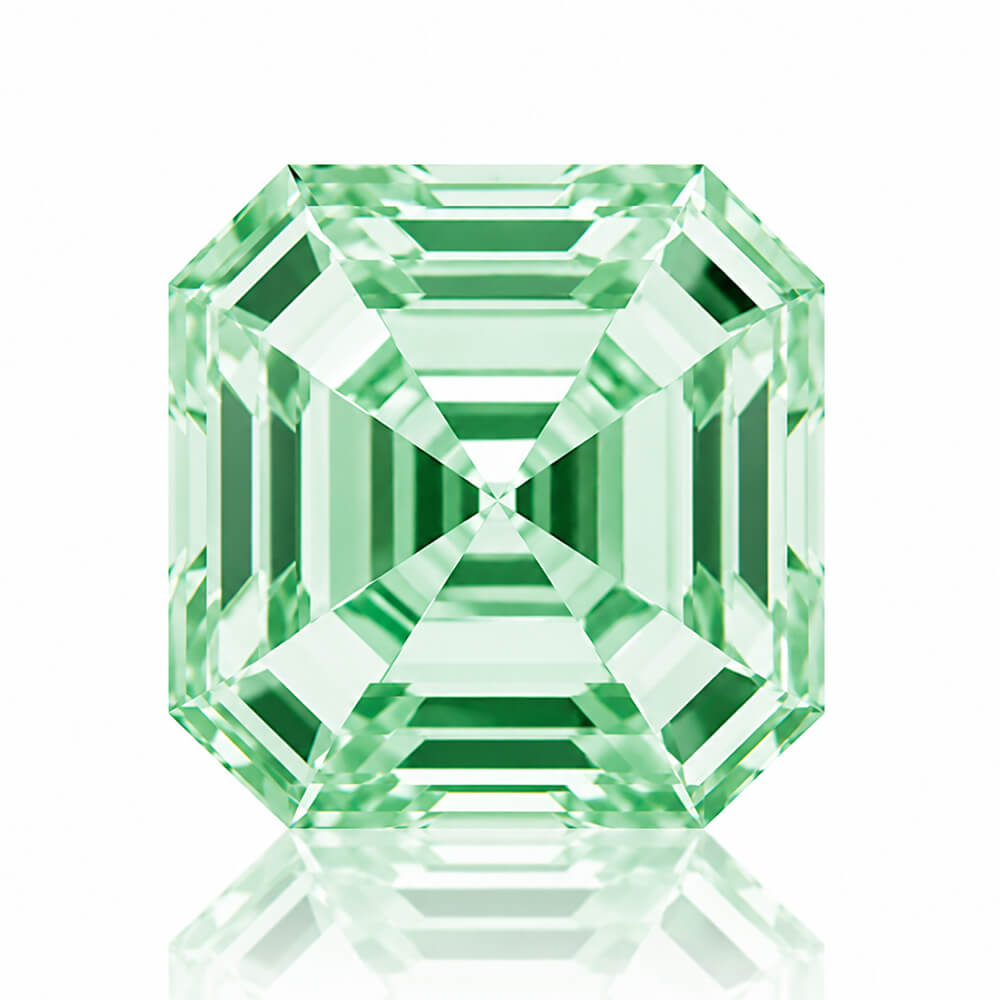 2.77ct VS1 Asscher Cut Lab Grown Green Diamond