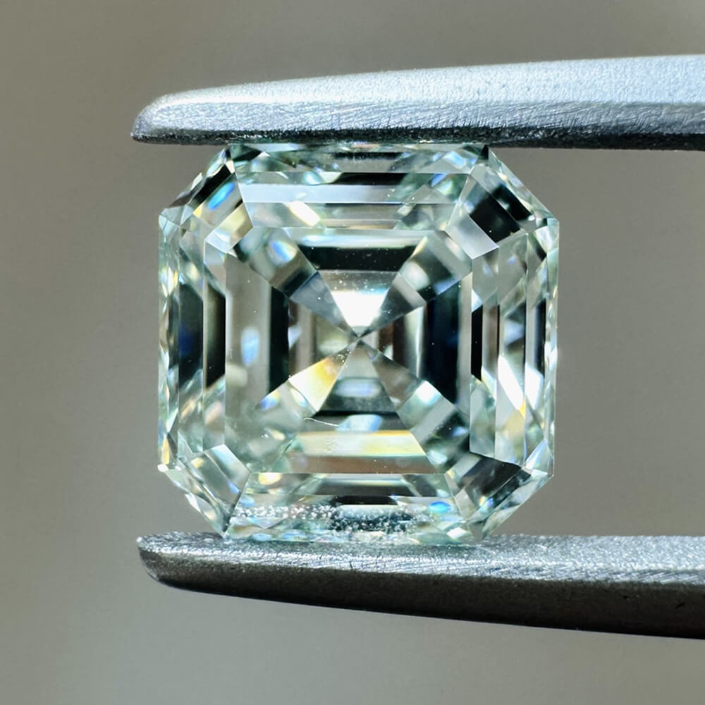 2.77ct VS1 Asscher Cut Lab Grown Green Diamond