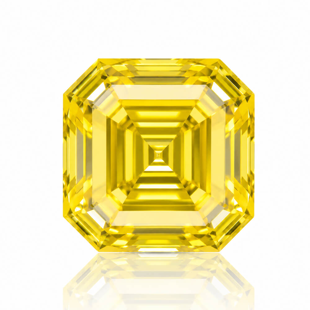 1.06ct VS1 Asscher Cut Lab Grown Yellow Diamond