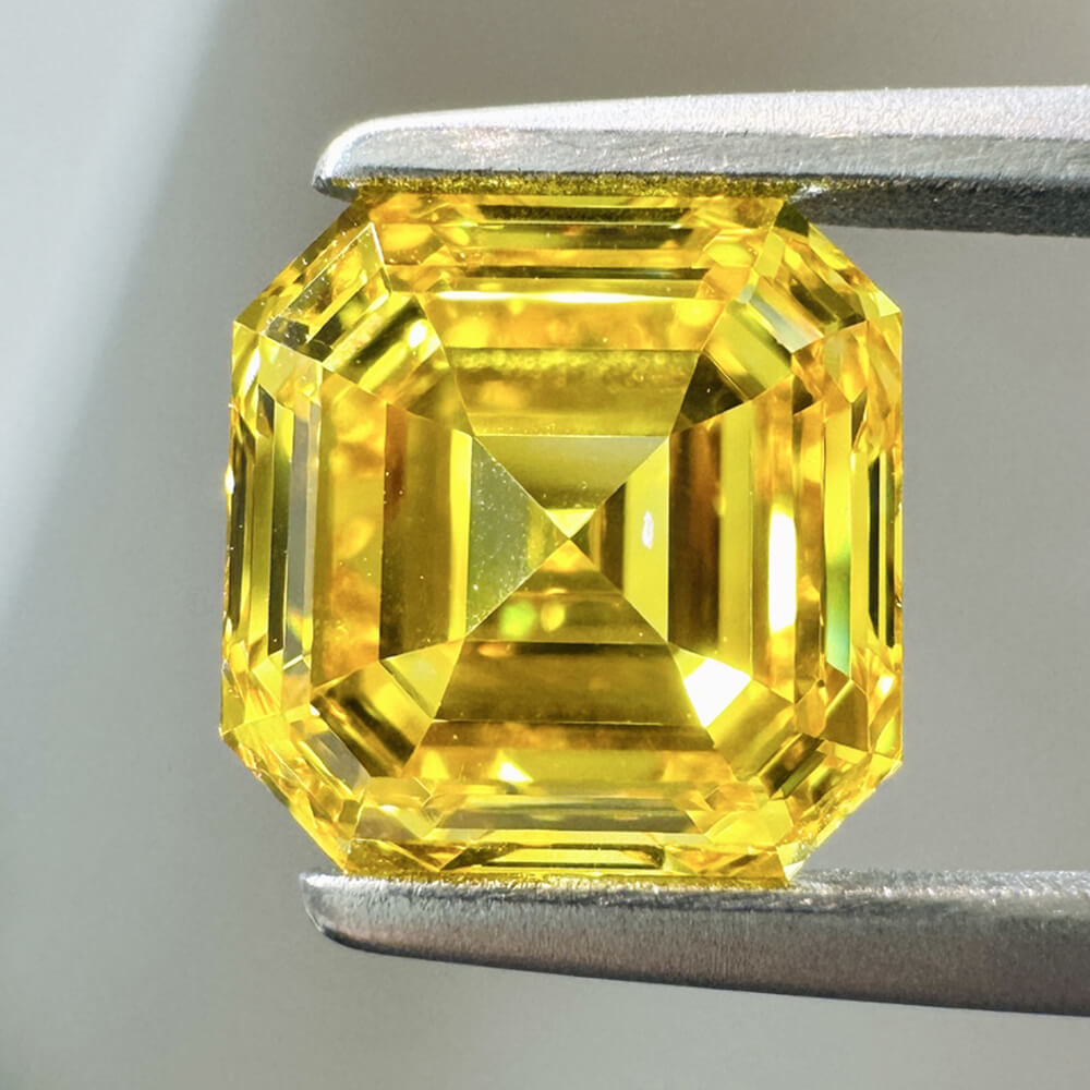 2.04ct VVS2 Asscher Cut Lab Grown Yellow Diamond