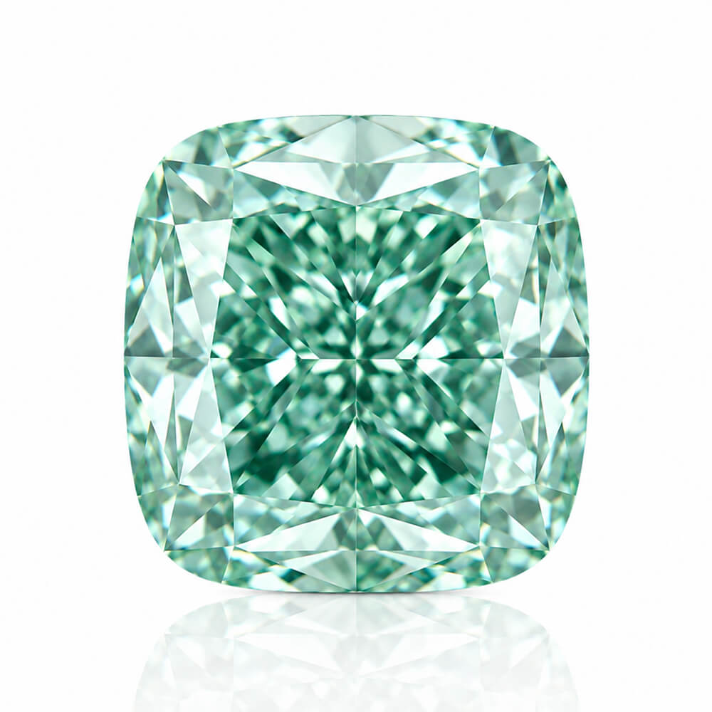 3.05ct VVS2 Cushion Cut Lab Grown Green Diamond
