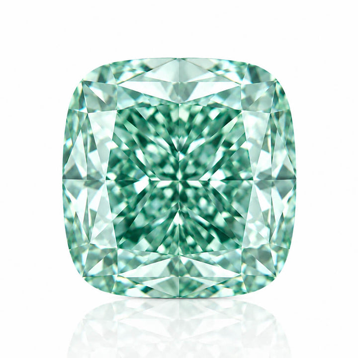 3.35ct VVS2 Cushion Cut Lab Grown Green Diamond