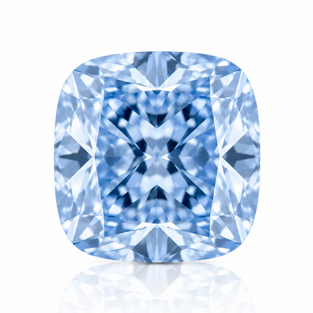 3.20ct VS1 Cushion Cut Lab Grown Blue Diamond