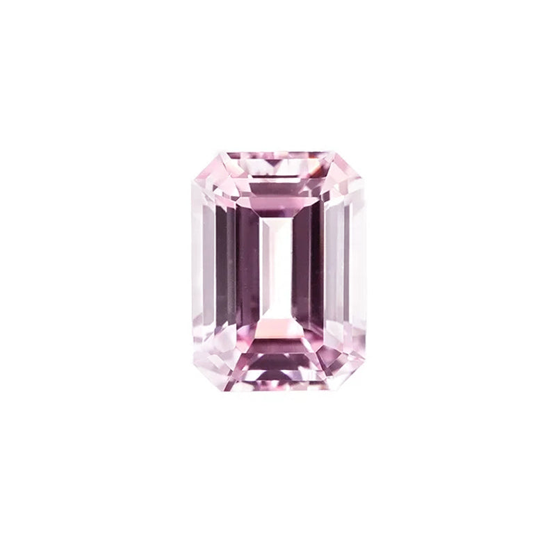 Emerald Cut Lab Grown Sakura Pink Sapphire