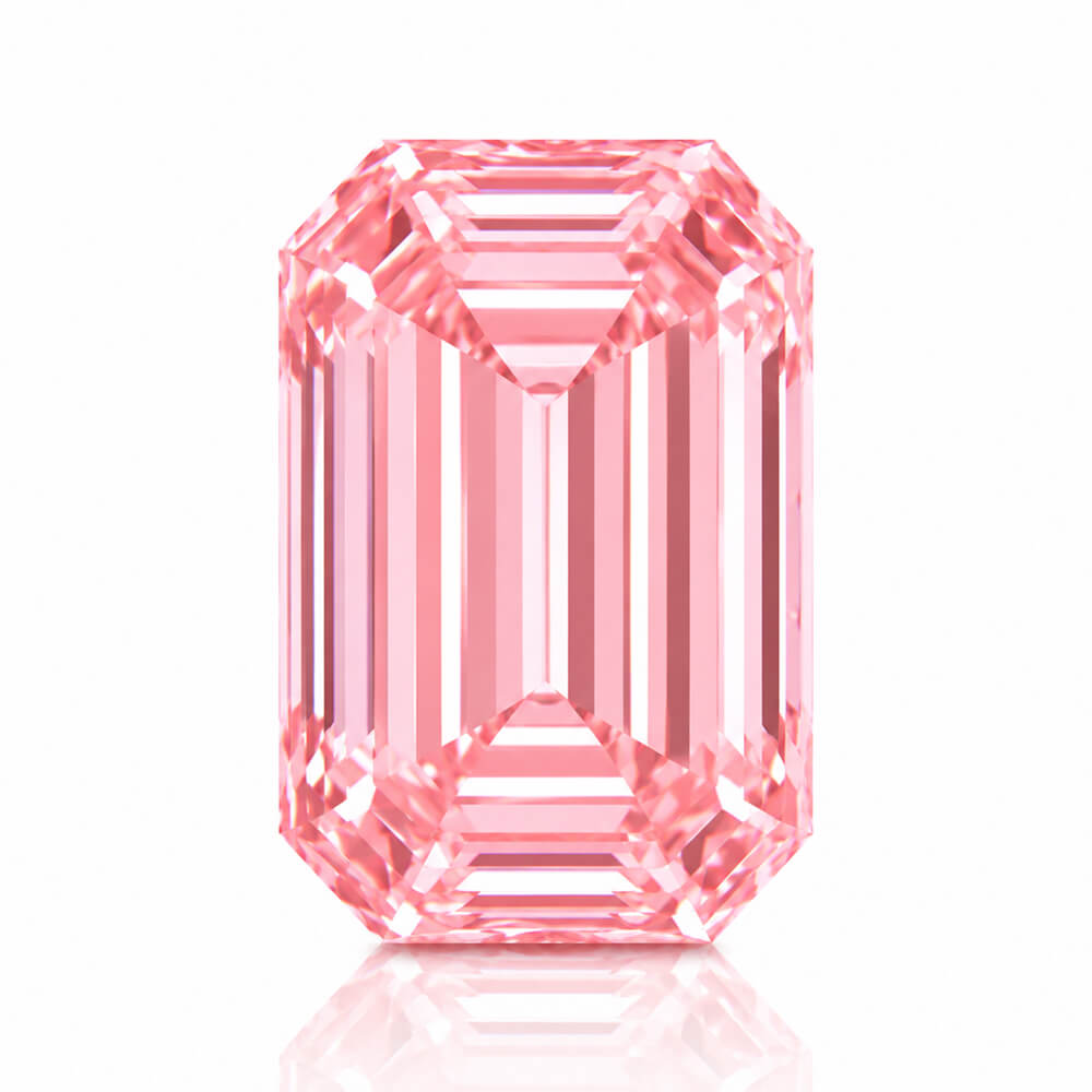3.20ct VS1 Emerald Cut Lab Grown Pink Diamond
