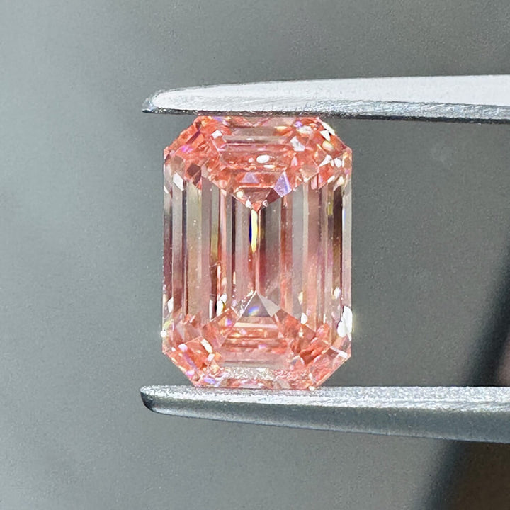 4.50ct VS1 Emerald Cut Lab Grown Pink Diamond