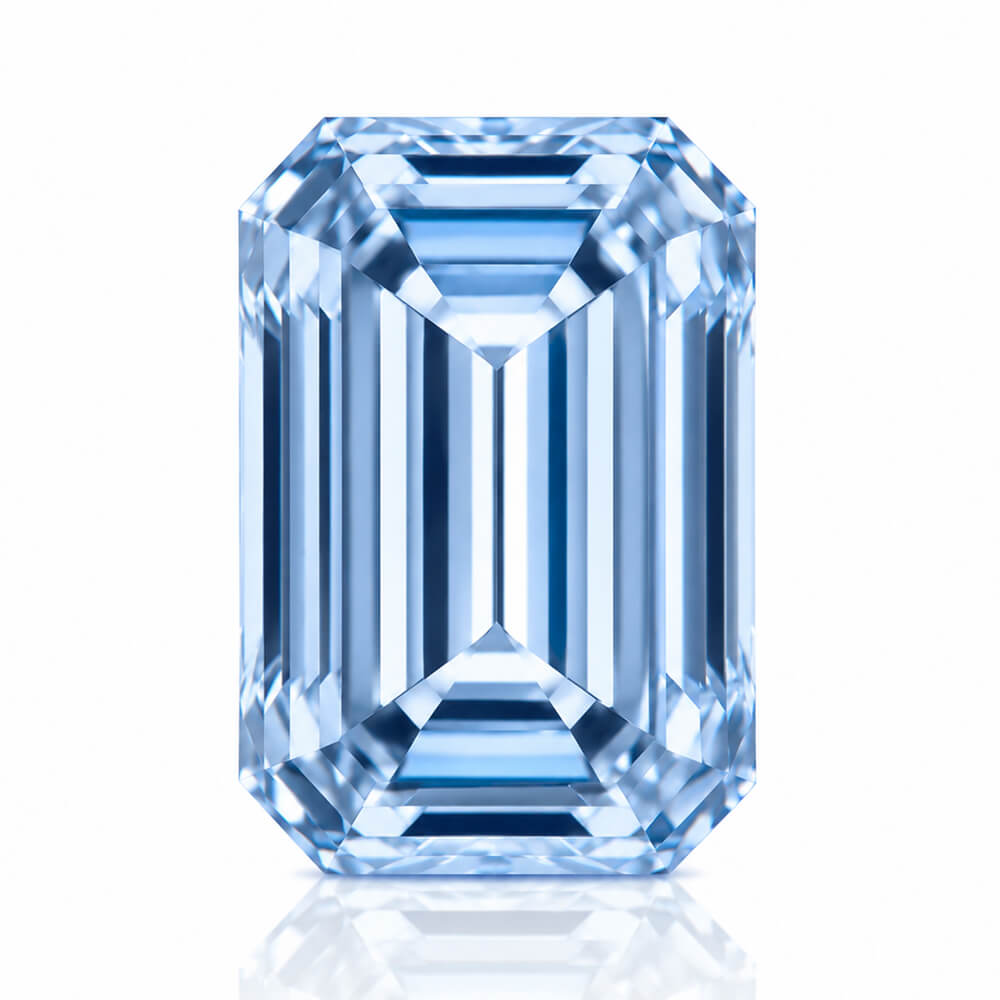 2.05ct VS1 Emerald Cut Lab Grown Blue Diamond