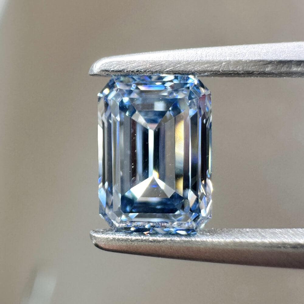 2.37ct VS1 Emerald Cut Lab Grown Blue Diamond