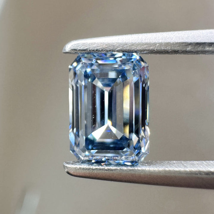 4.25ct VS1 Emerald Cut Lab Grown Blue Diamond