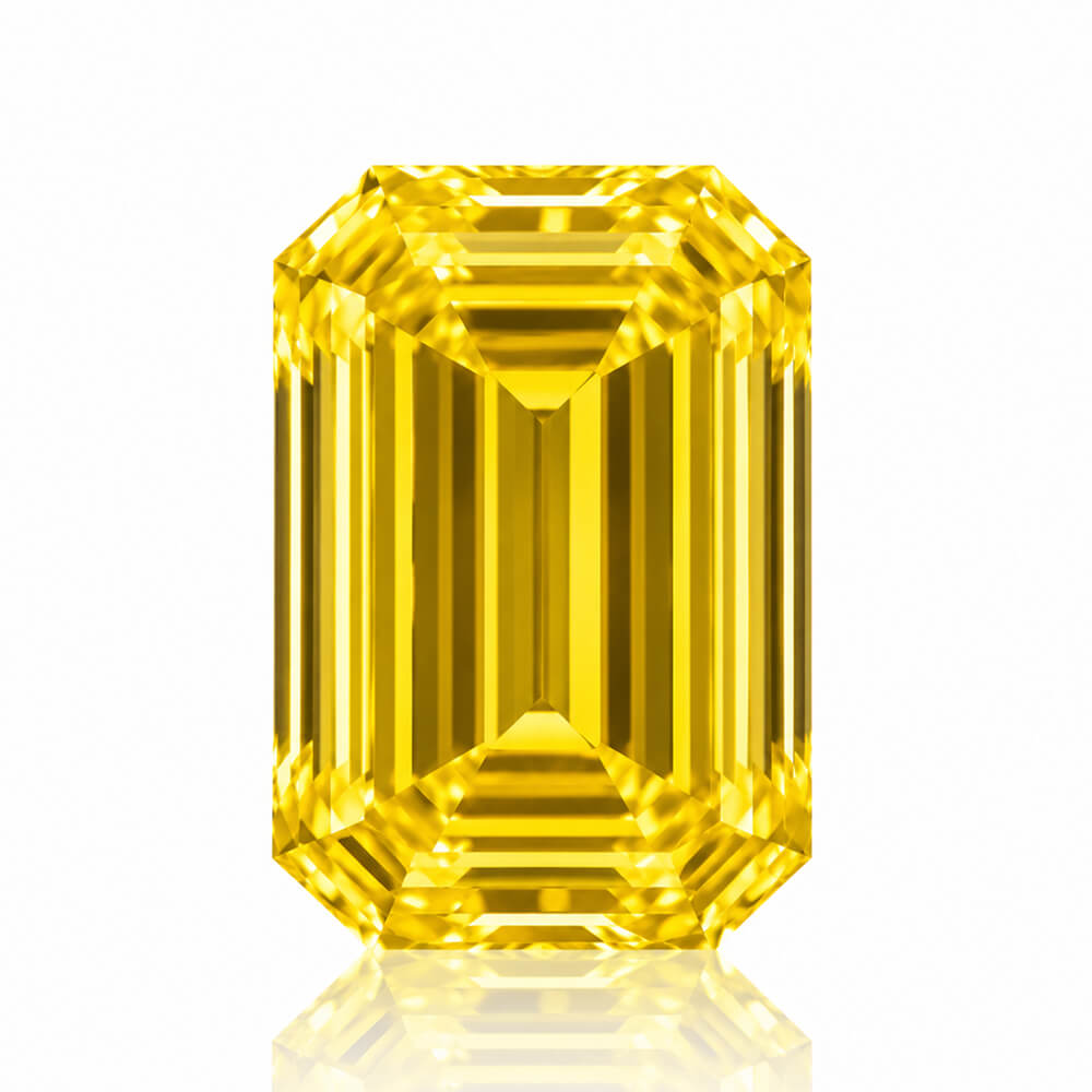 4.03ct VS1 Emerald Cut Lab Grown Yellow Diamond
