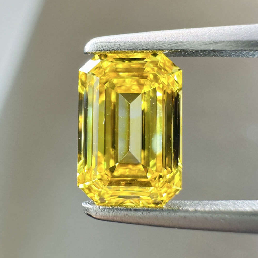 3.17ct VS1 Emerald Cut Lab Grown Yellow Diamond
