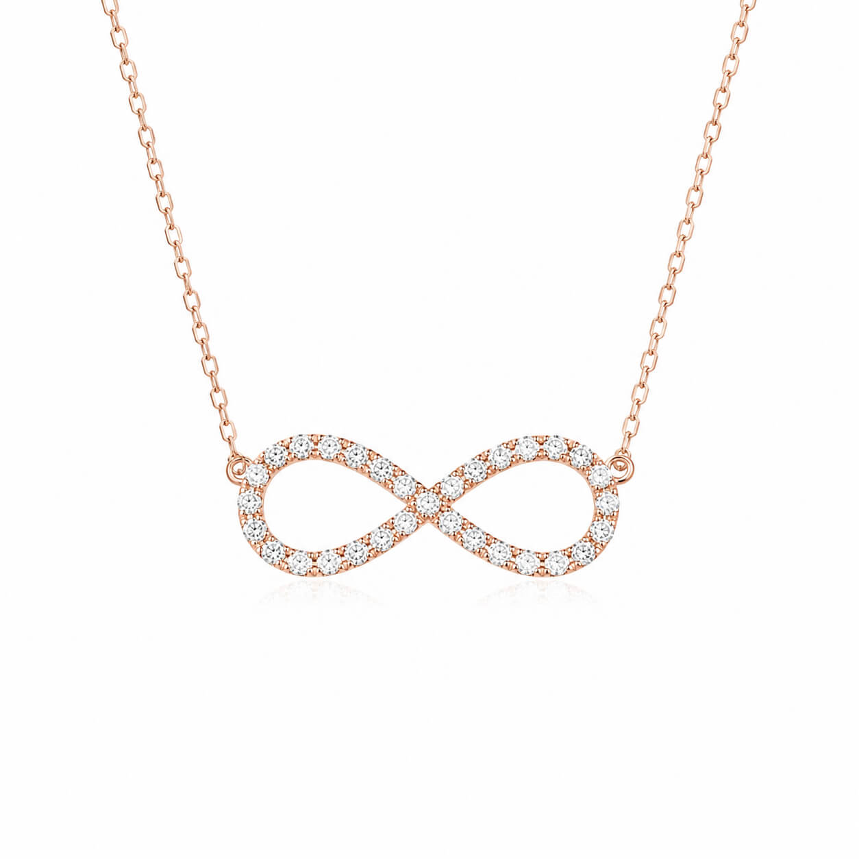 Figure-8 lab grown diamond pendant necklace