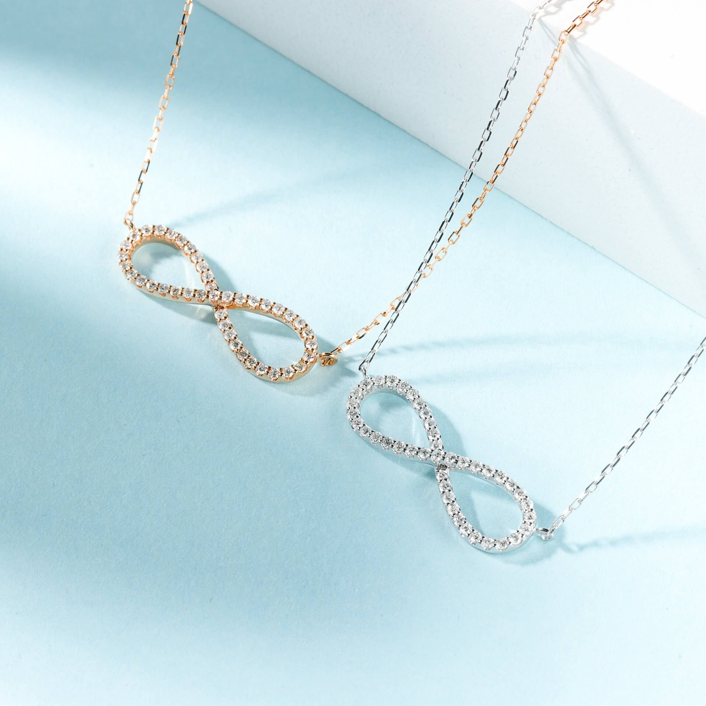Figure-8 lab grown diamond pendant necklace