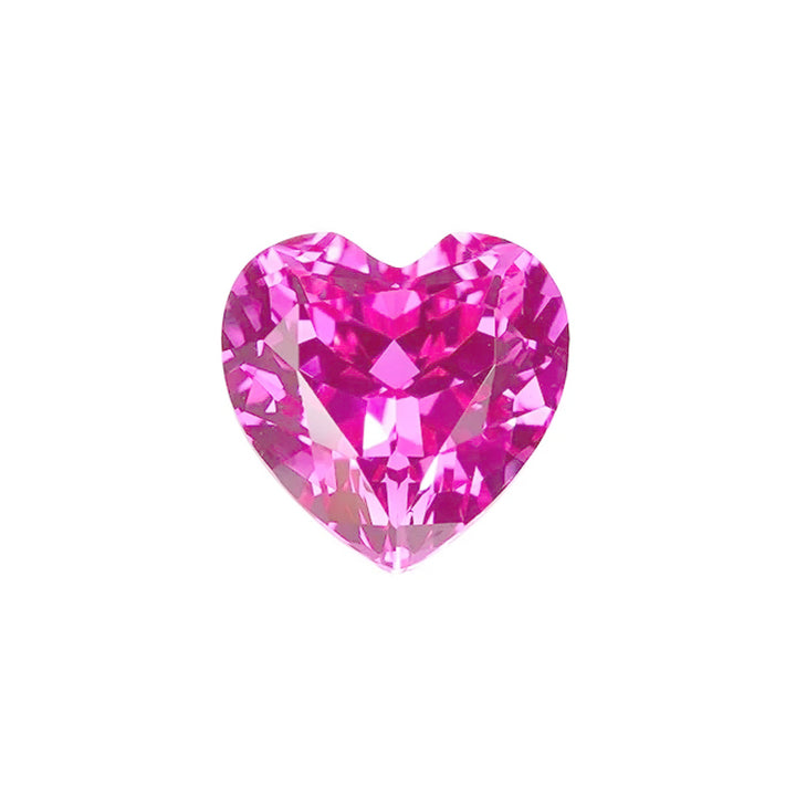 Heart Cut Lab Grown Hot Pink Sapphire
