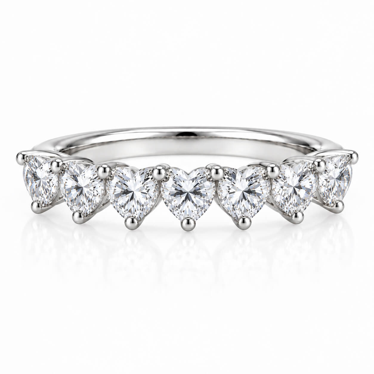 Heart cut lab grown diamond anniversary wedding ring