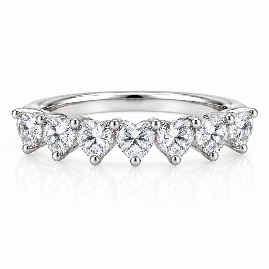 Heart cut lab grown diamond anniversary wedding ring