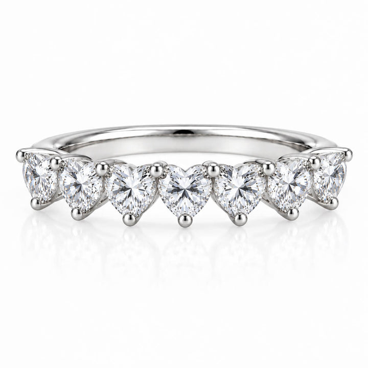 Heart cut lab grown diamond anniversary wedding ring