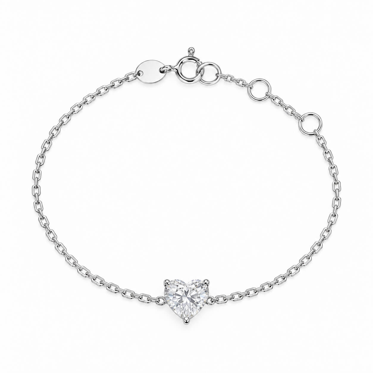 1ct Heart cut lab grown diamond bracelet