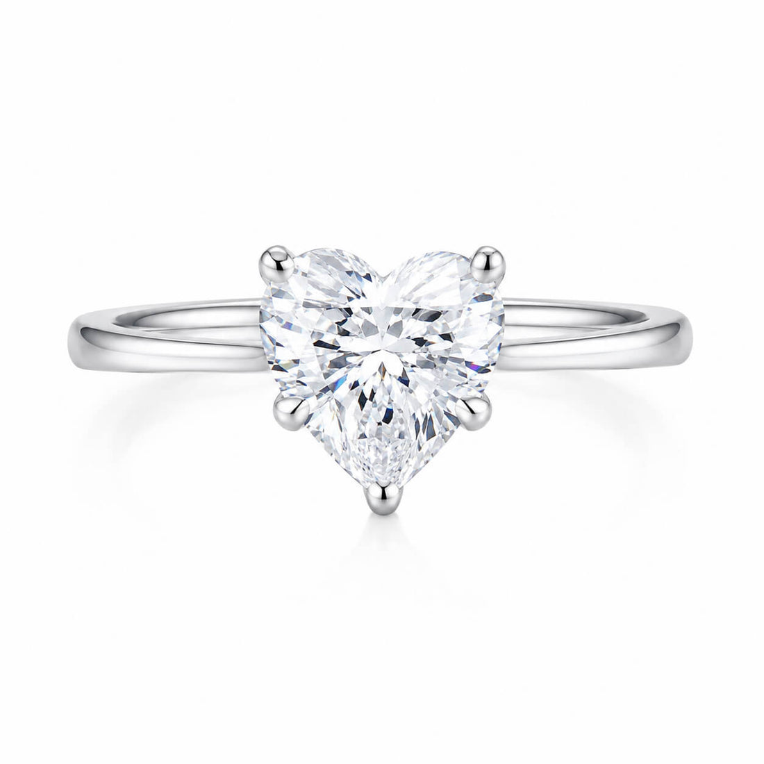 Heart cut lab grown diamond engagement ring