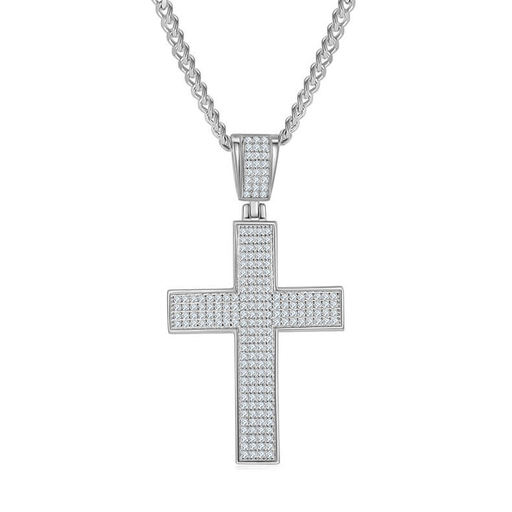 Classic luxury Moissanite cross pendant necklace