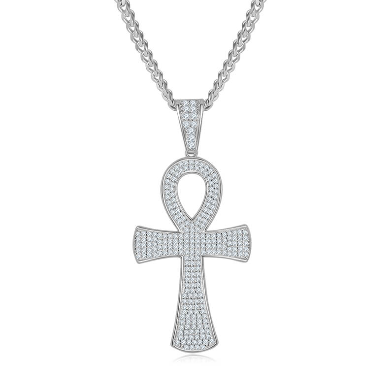 Fashion luxury Moissanite cross pendant necklace