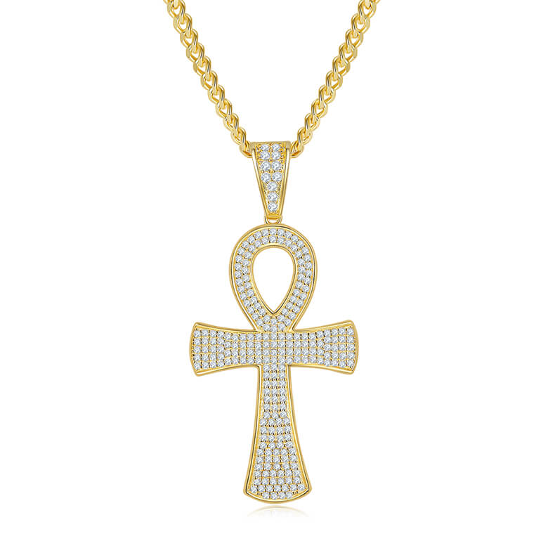 Fashion luxury Moissanite cross pendant necklace