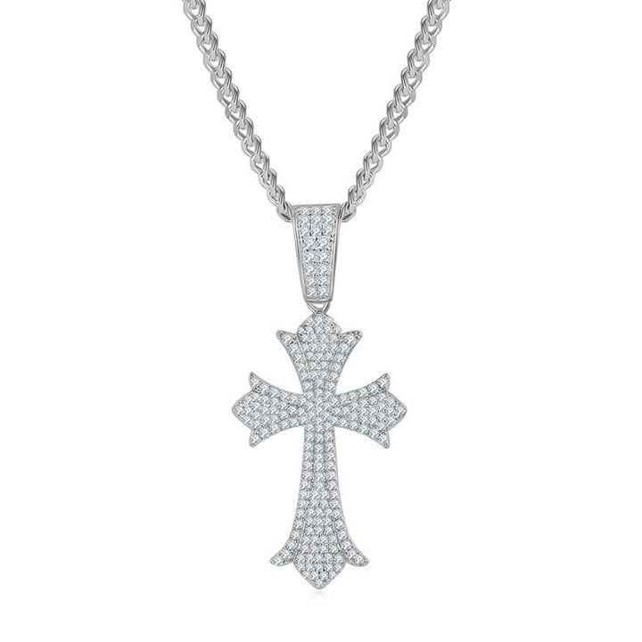 Vintage luxury Moissanite cross pendant necklace