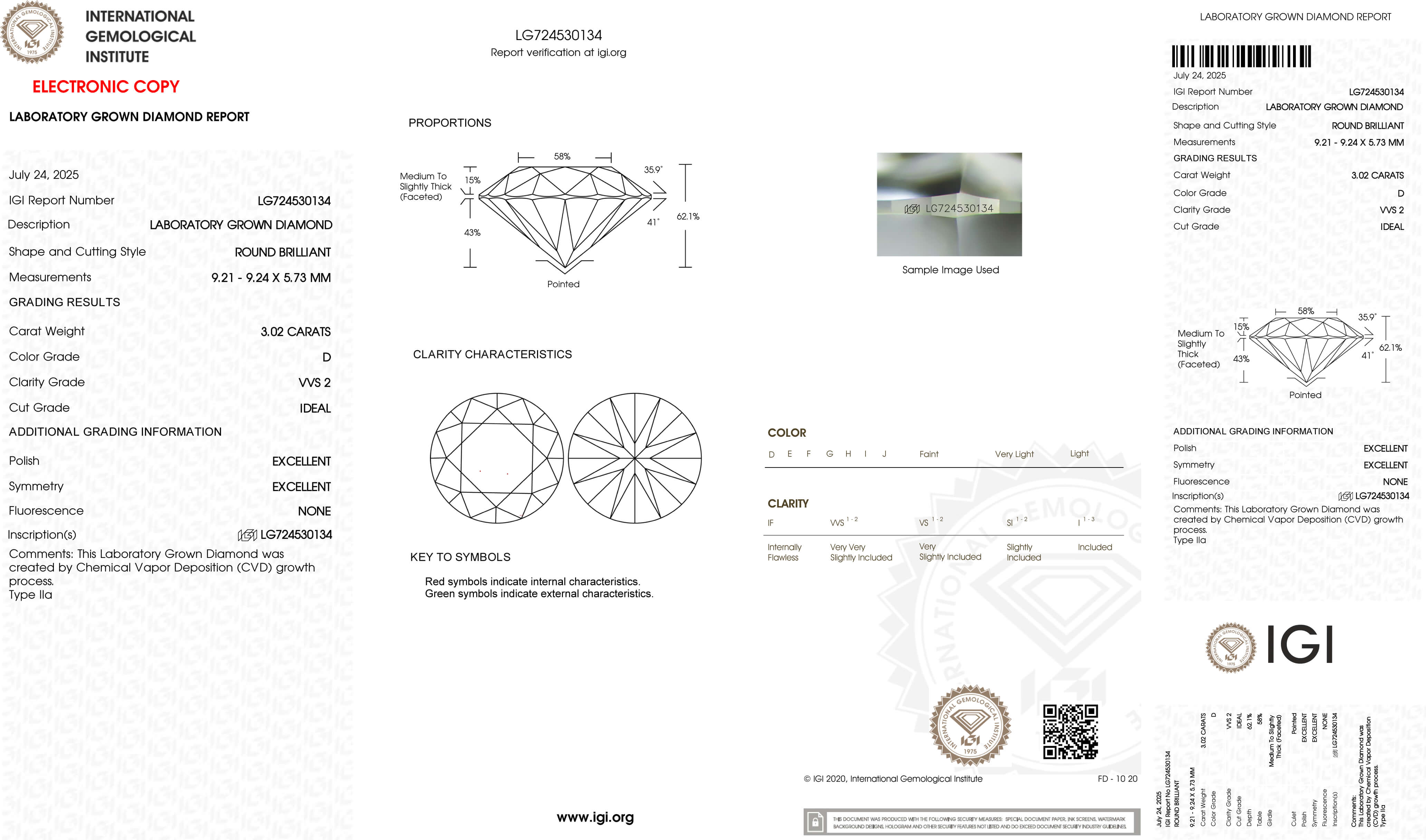 3.02ct E VVS2 Radiant Cut Lab Grown Diamond