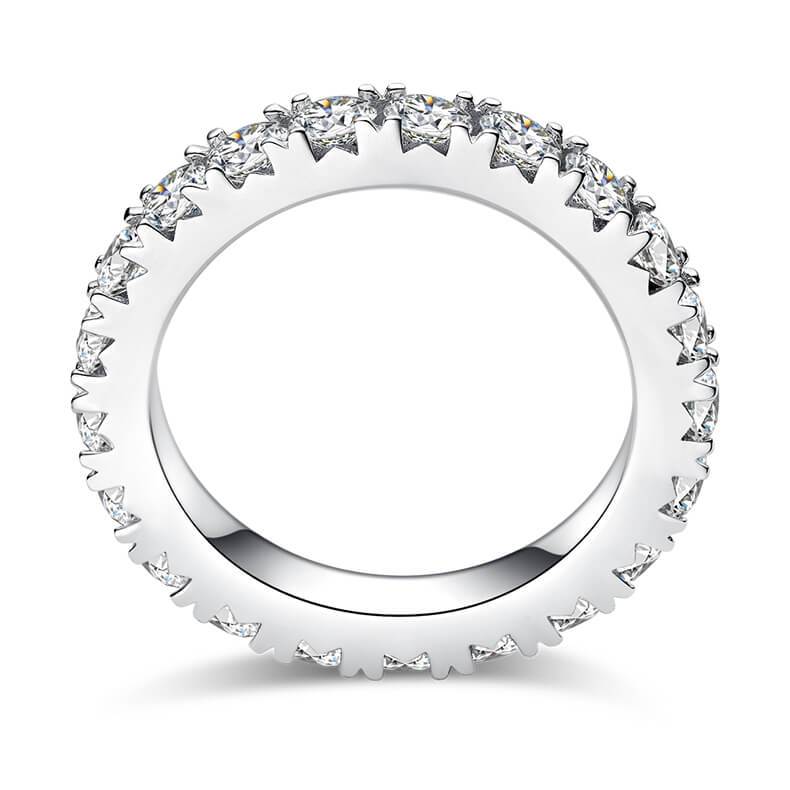 Full pave round cut Moissanite eternity band
