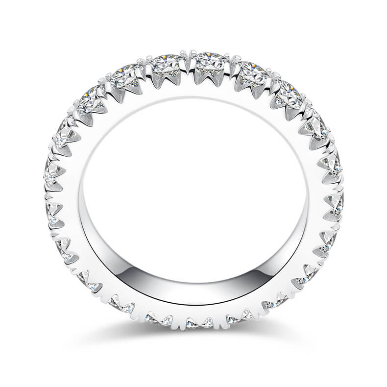 Full pave round cut Moissanite eternity band