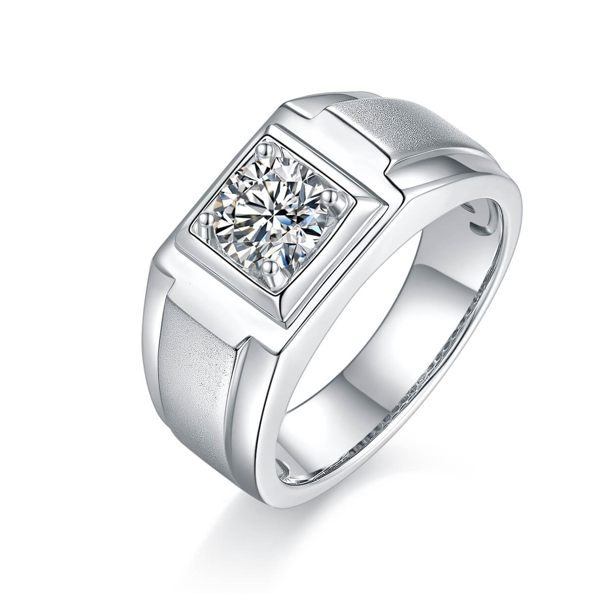 925 sterling silver Moissanite ring for men