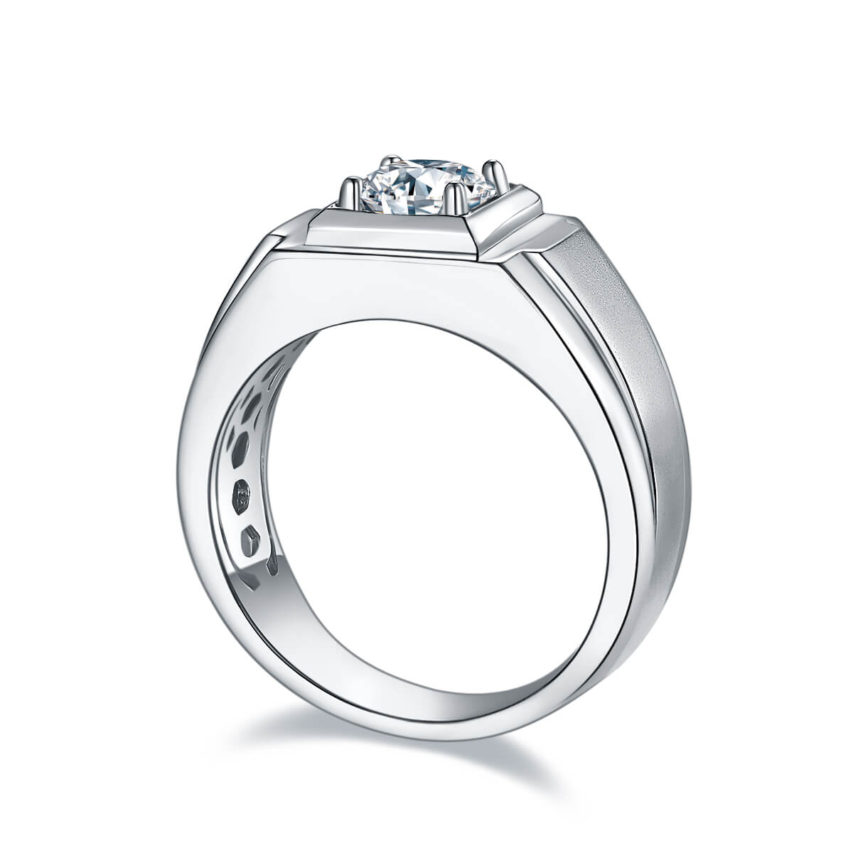 925 sterling silver Moissanite ring for men