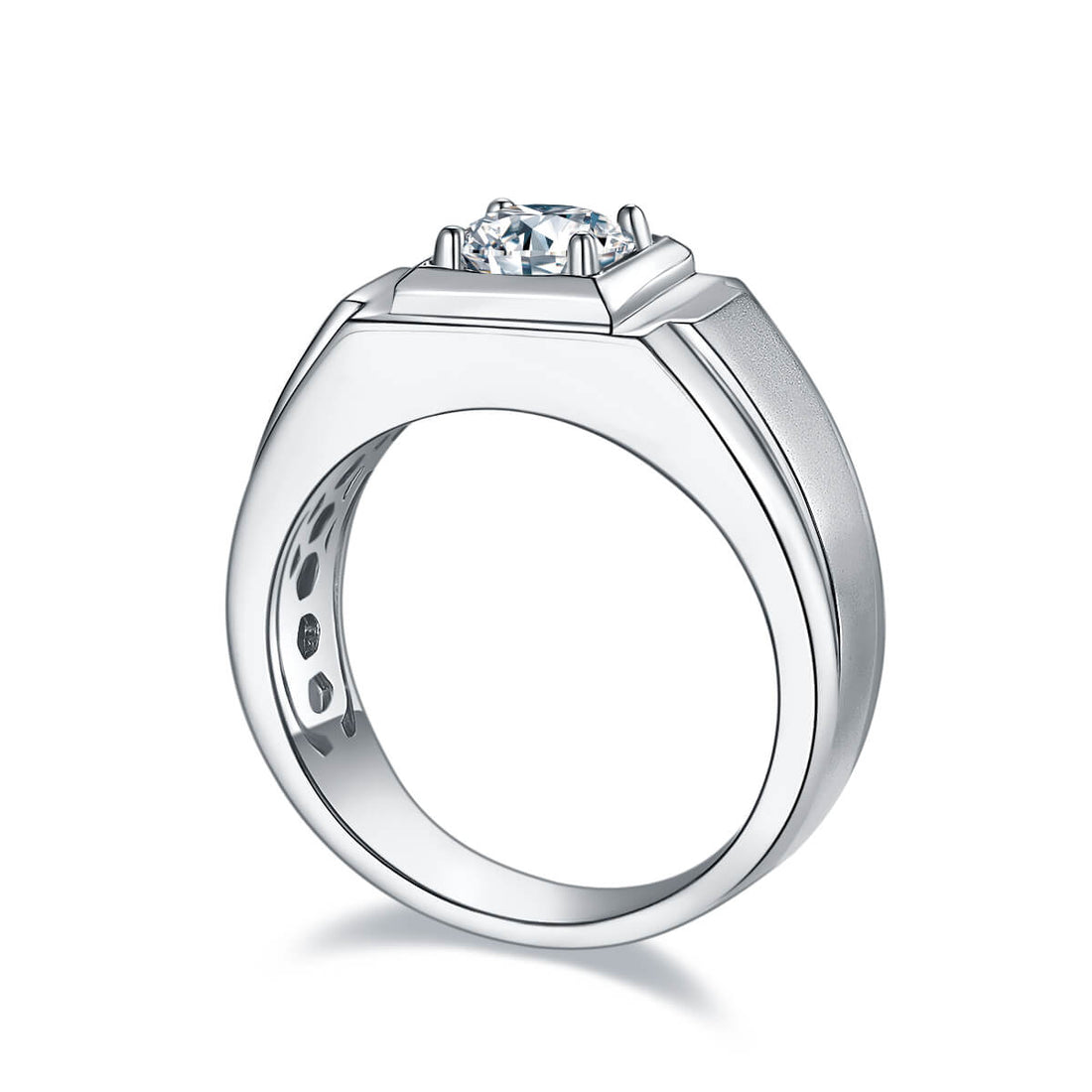 925 sterling silver Moissanite ring for men