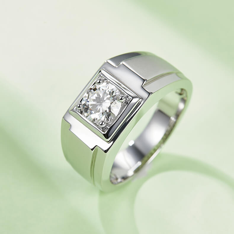 925 sterling silver Moissanite ring for men