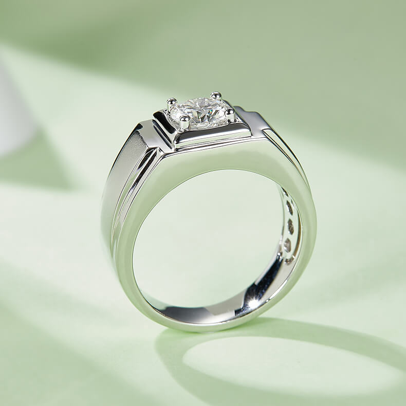 925 sterling silver Moissanite ring for men