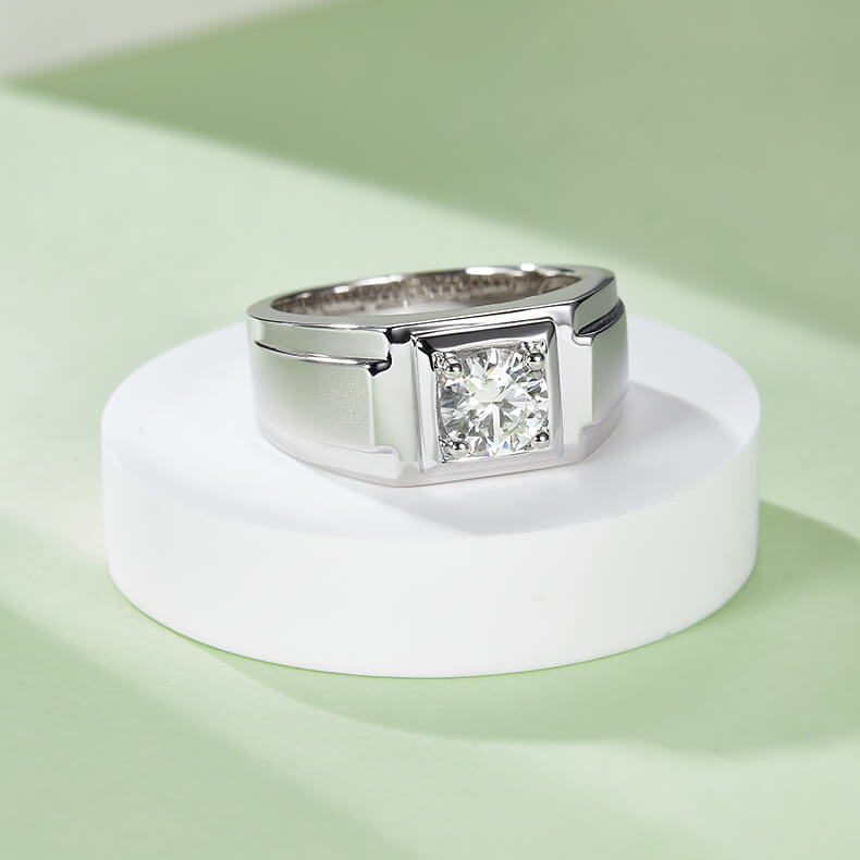 925 sterling silver Moissanite ring for men