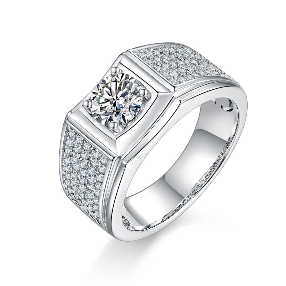 925 sterling silver Moissanite ring for men