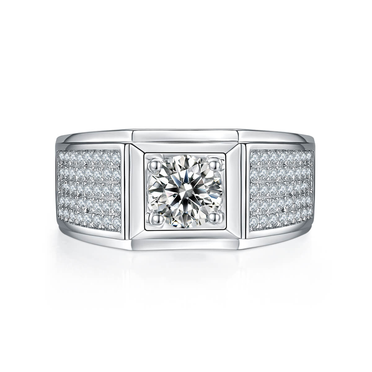 925 sterling silver Moissanite ring for men