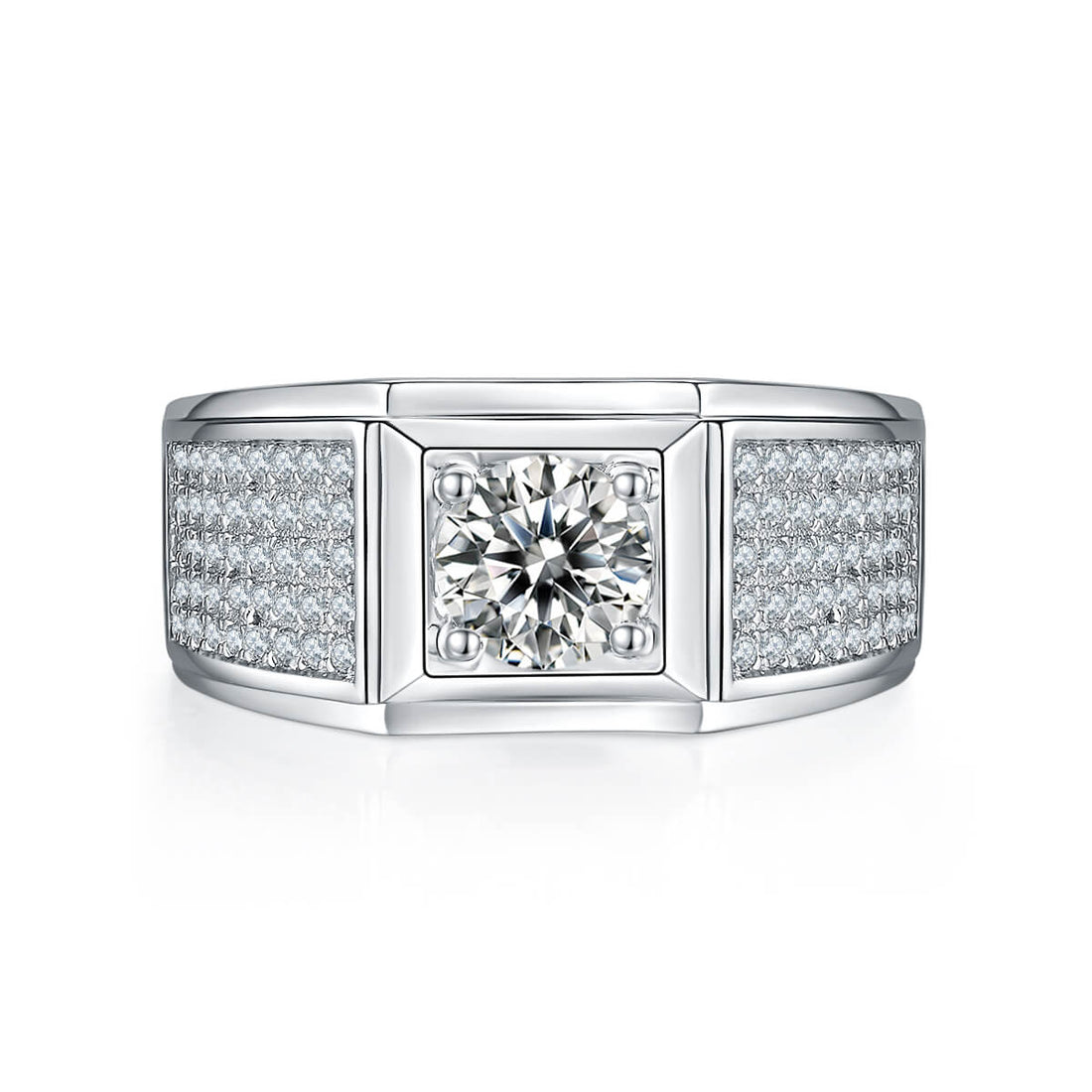925 sterling silver Moissanite ring for men