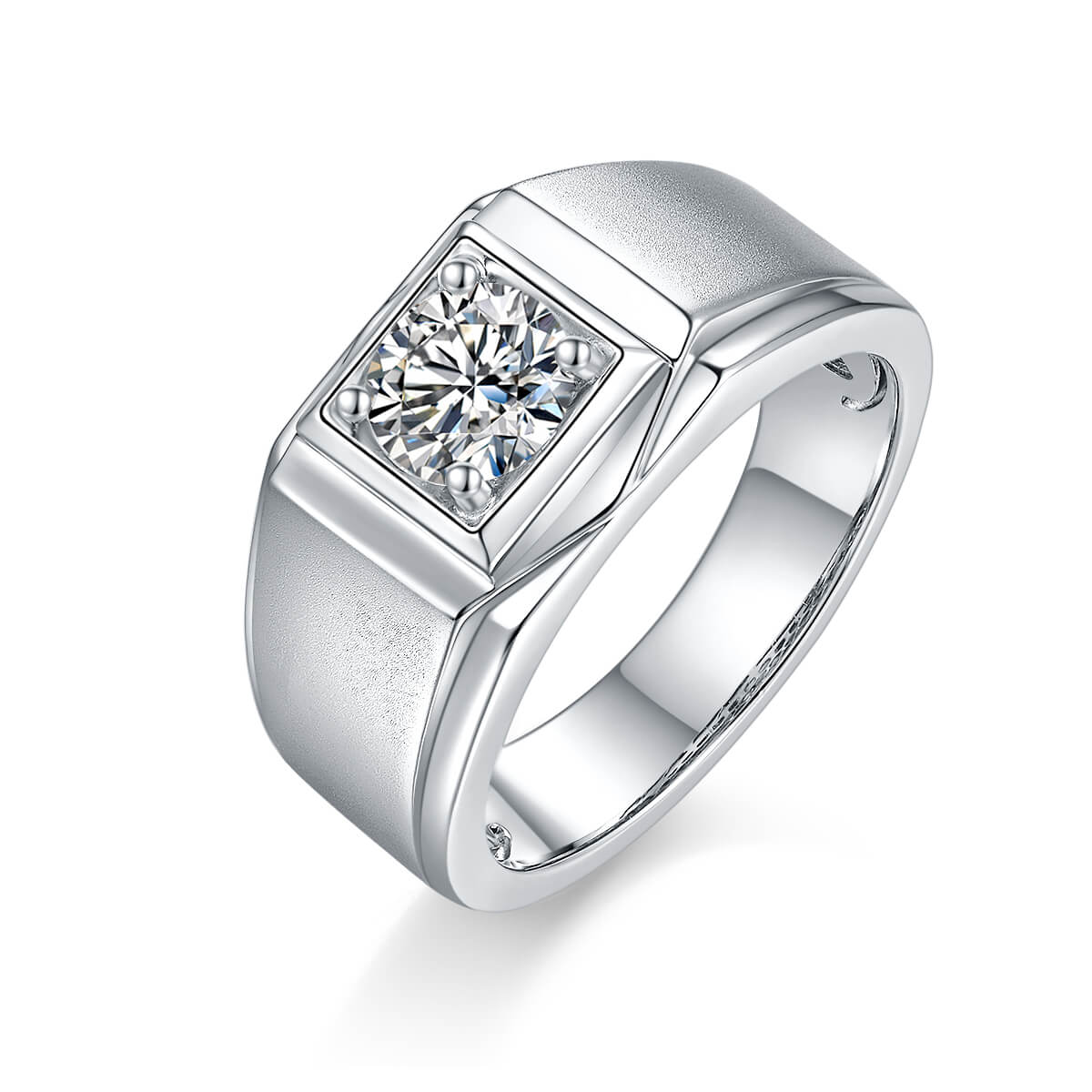 925 sterling silver Moissanite ring for men