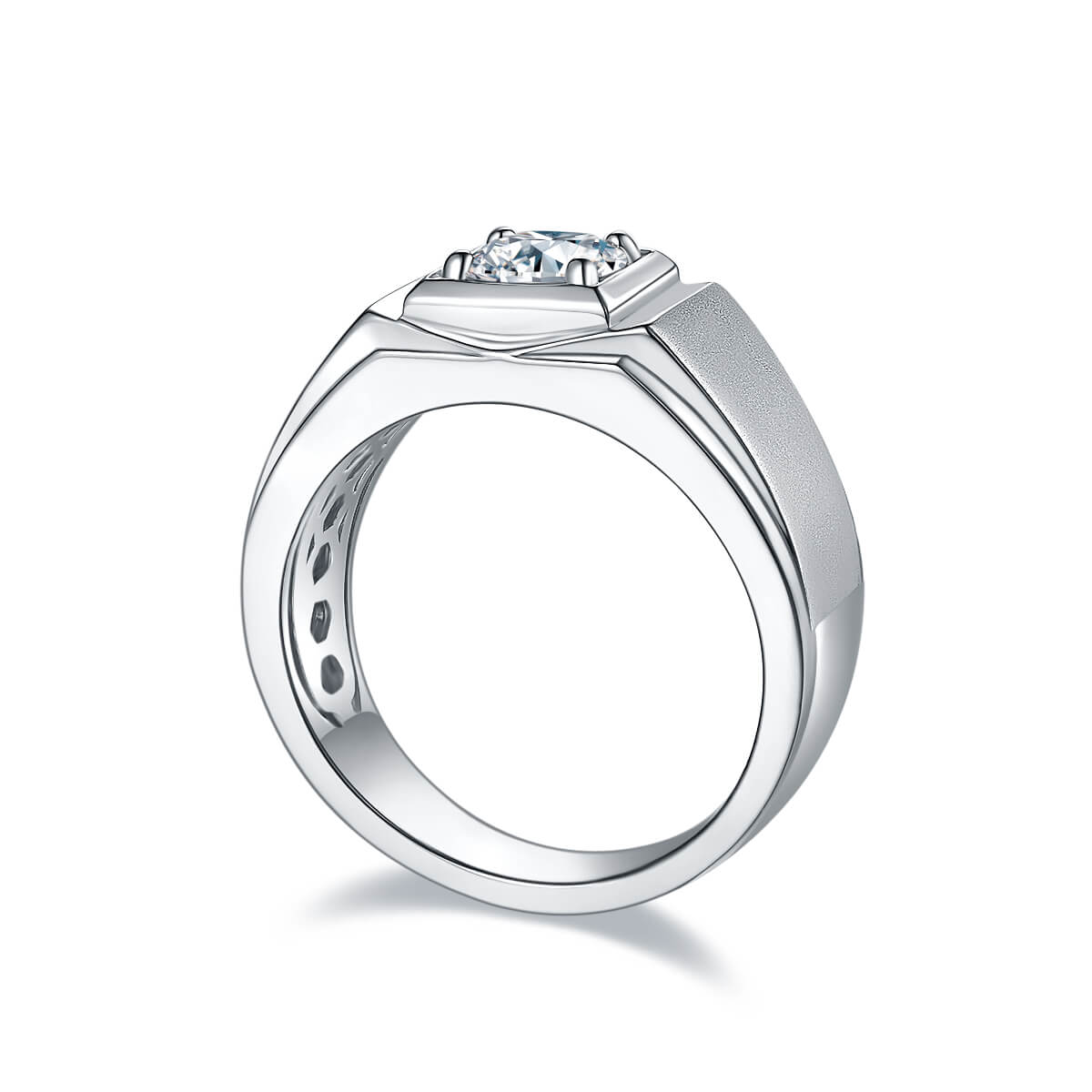 925 sterling silver Moissanite ring for men