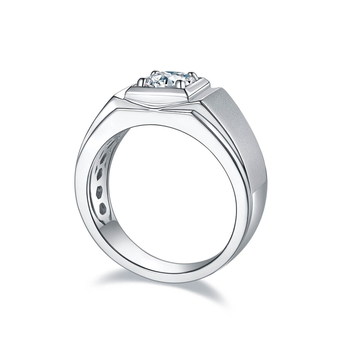 925 sterling silver Moissanite ring for men