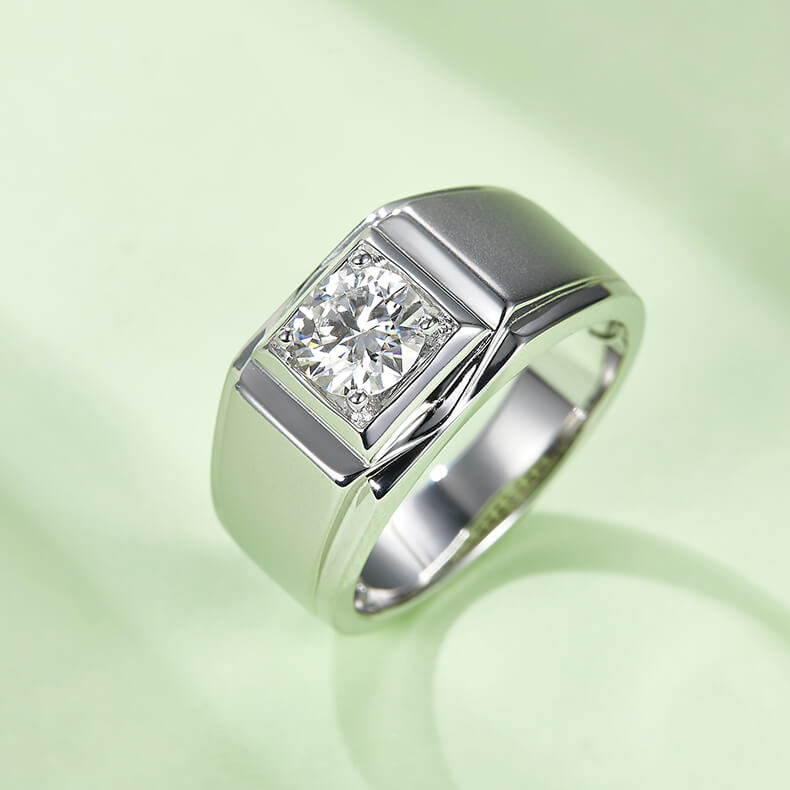 925 sterling silver Moissanite ring for men
