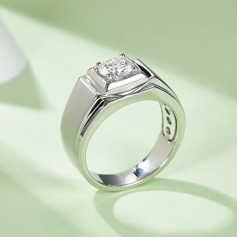 925 sterling silver Moissanite ring for men