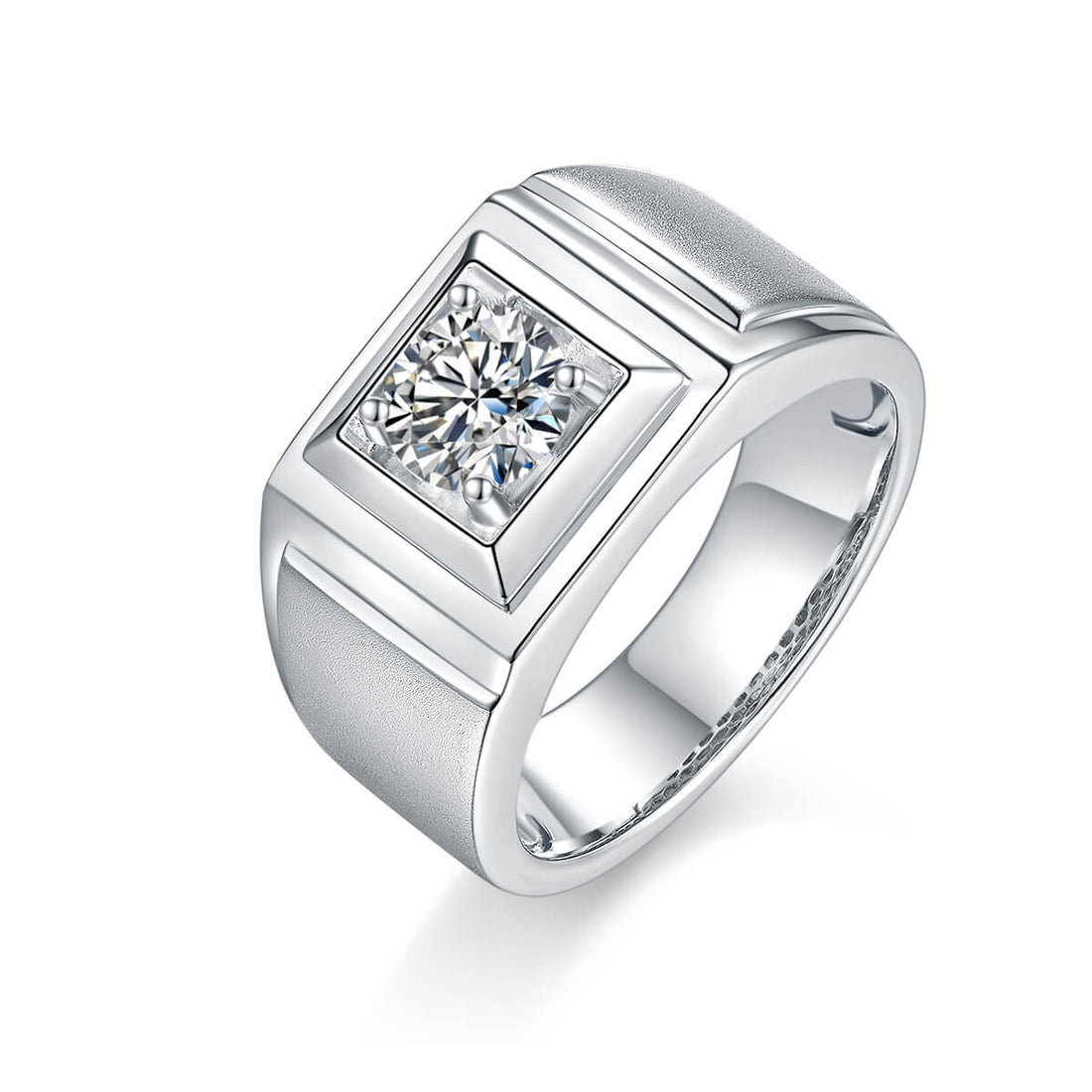 925 sterling silver Moissanite ring for men